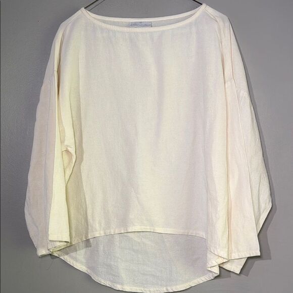 Soft Surroundings Cream Long Sleeve Blouse - Picture 1 of 8